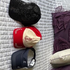 Red and Cream Embroidered Cap